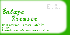 balazs kremser business card